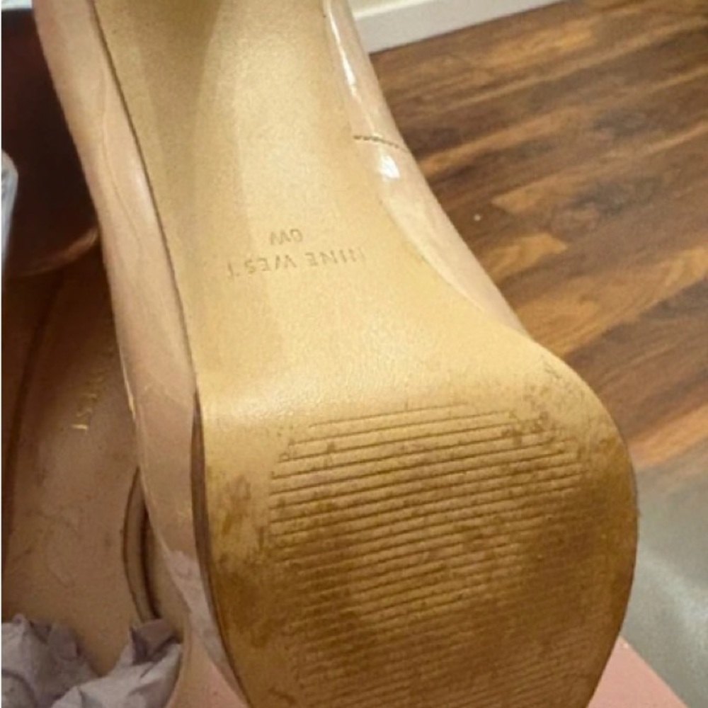 Nine West Beige Peep Toe Heels - Picture 3 of 3